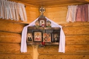 The iconostasis for the log house